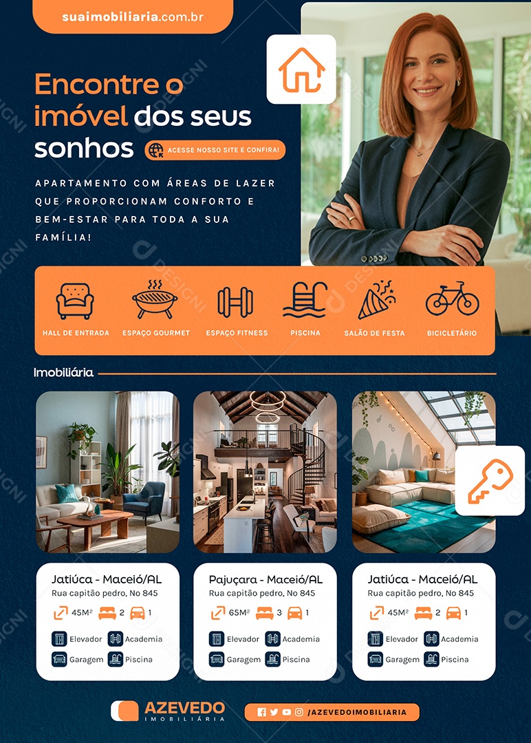 Flyer Imobiliária Imóvel dos Sonhos Social Media PSD Editável