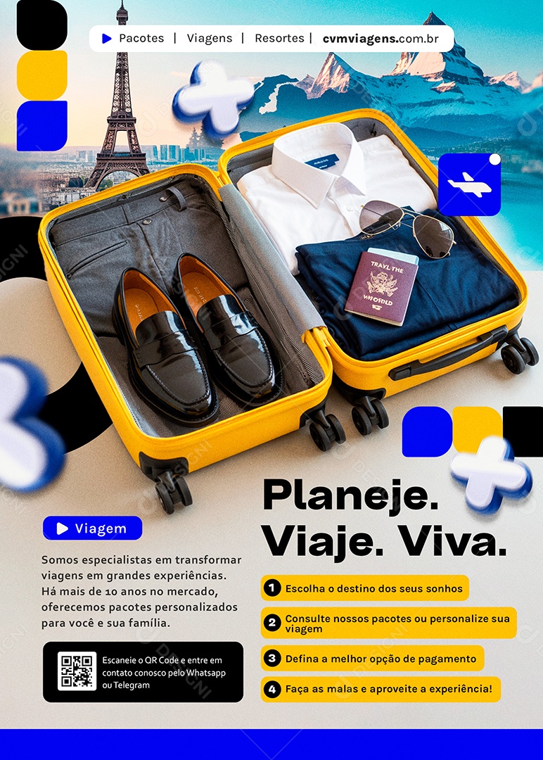 Flyer Pousada Planeje Viage Viva Social Media PSD Editável
