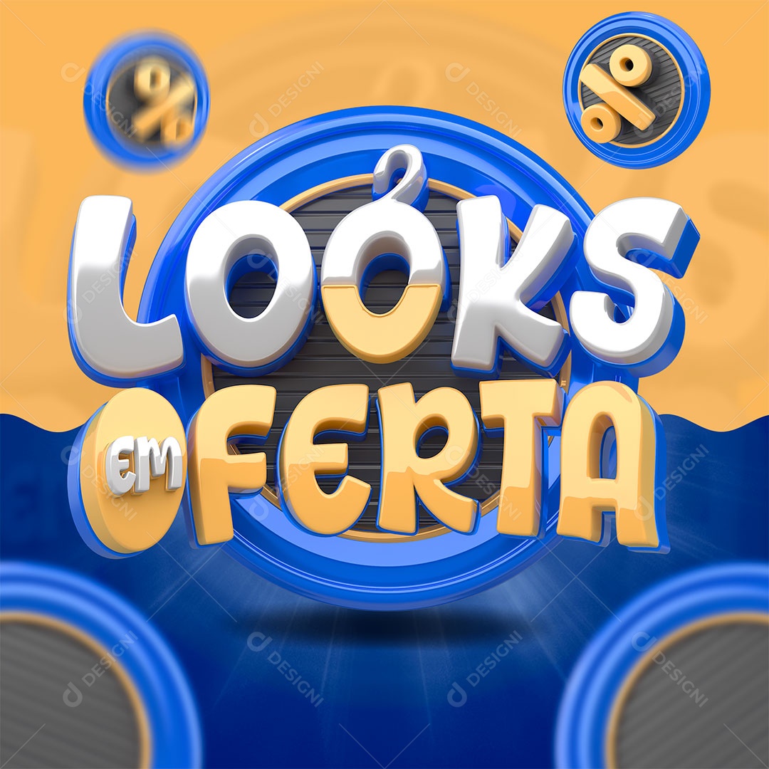 Selo 3D Looks em Ofertas Para Composição PSD