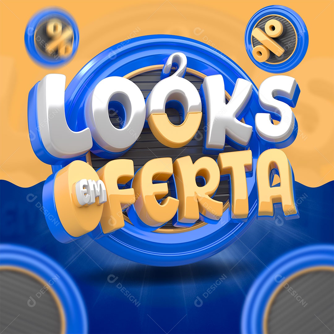 Selo 3D Looks em Ofertas Para Composição PSD