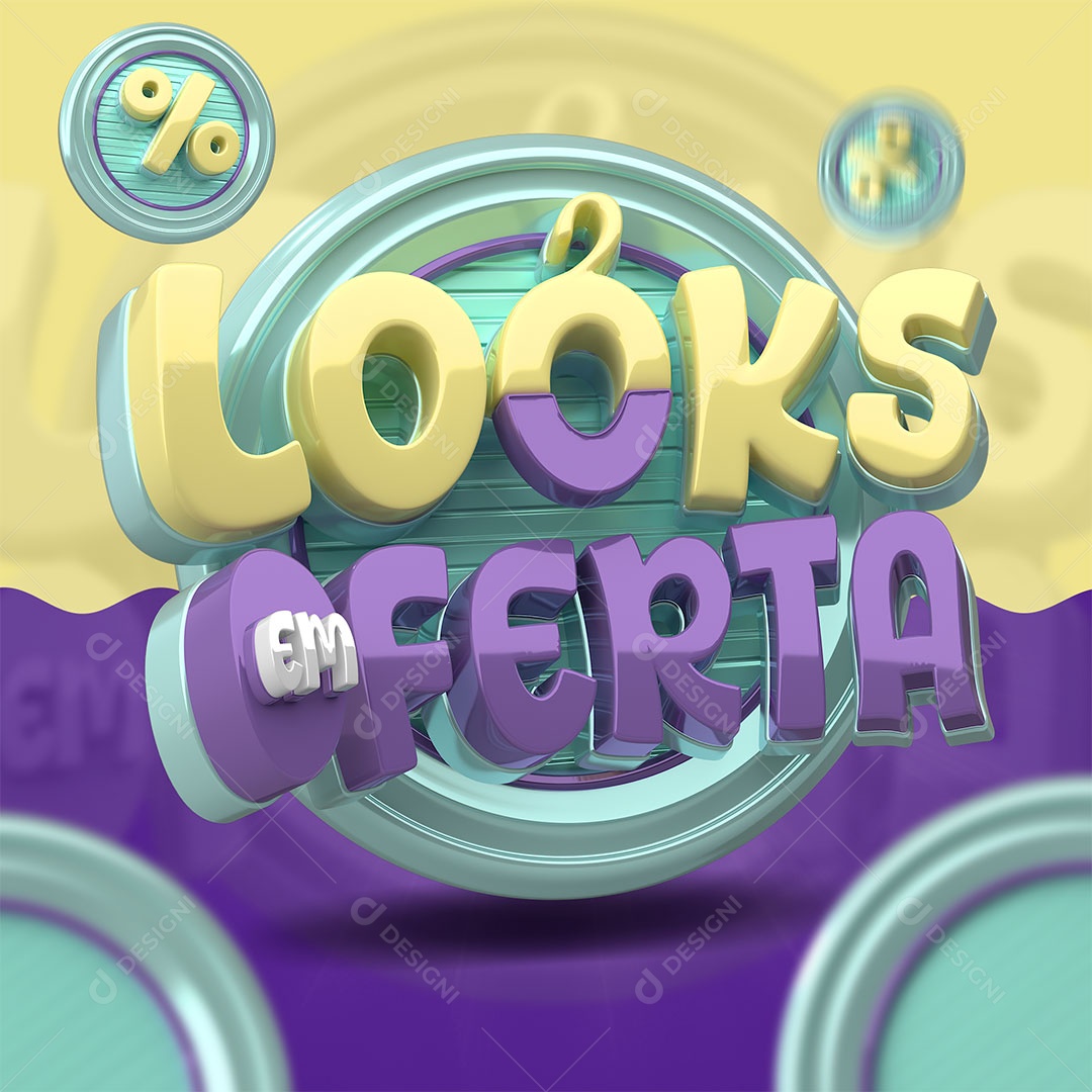 Selo 3D Looks em Ofertas Para Composição PSD
