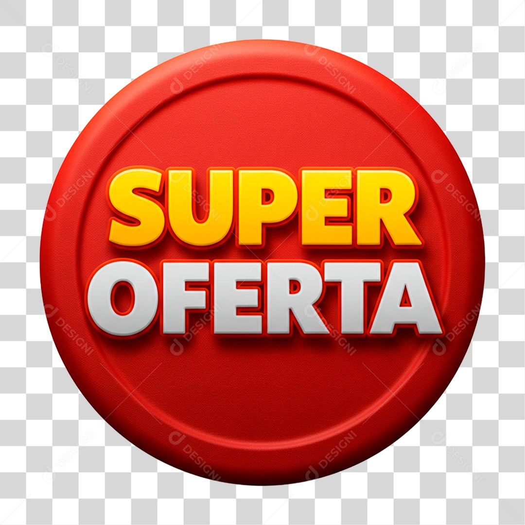 Selo 3D Super Ofertas PNG Transparente