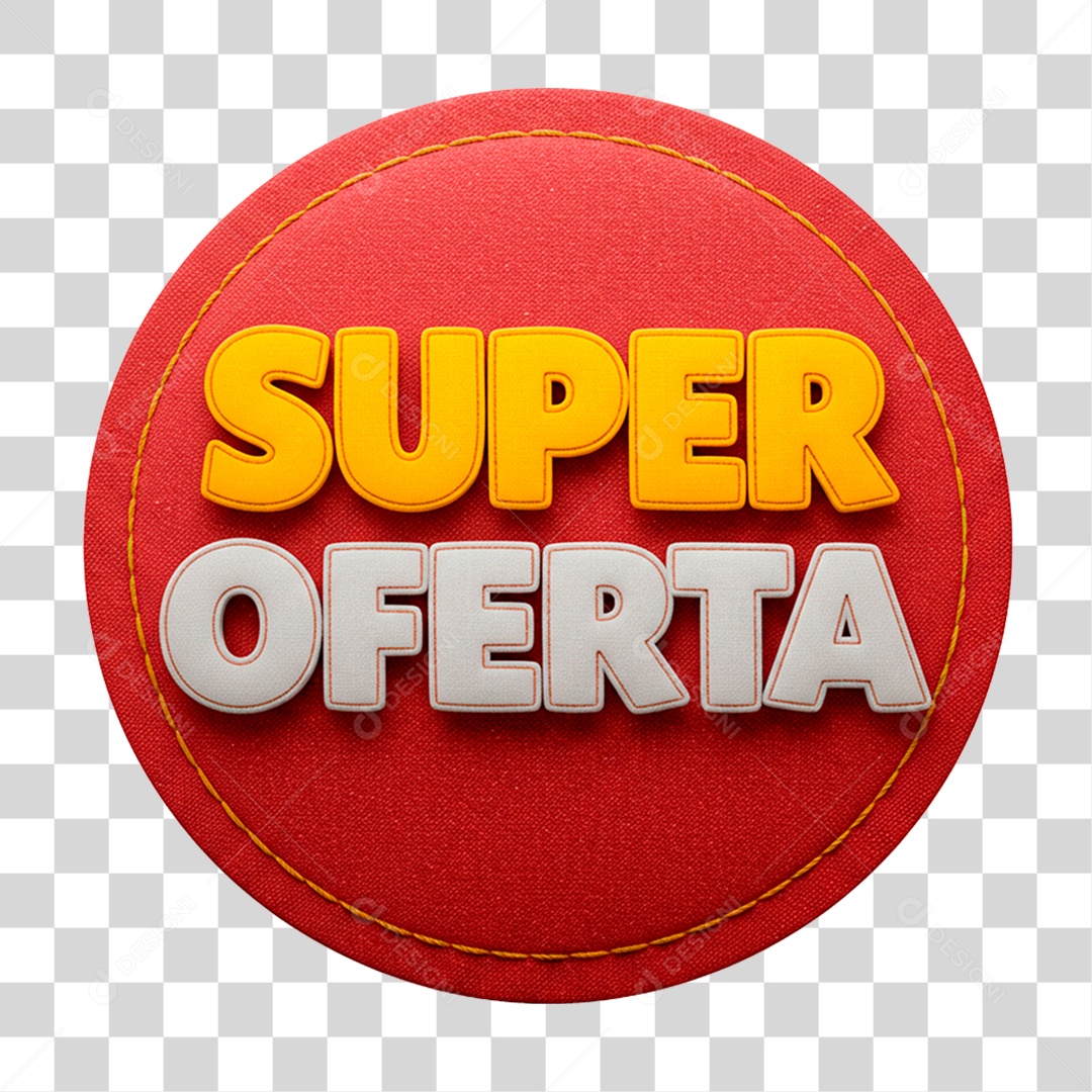 Selo 3D Super Ofertas para Composição PNG Transparente