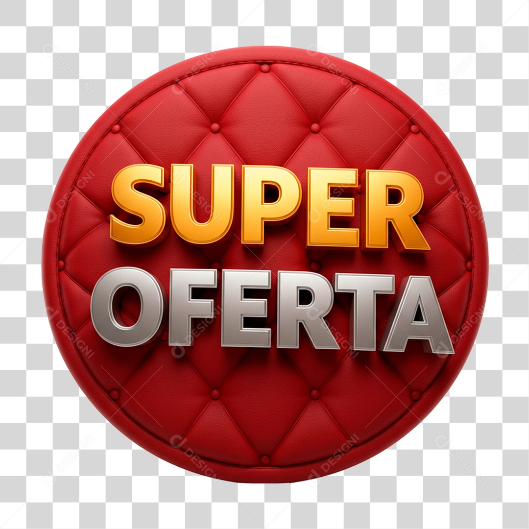 Selo 3D Super Ofertas para Composição PNG Transparente