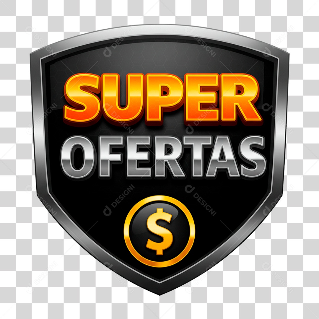 Selo 3D Super Ofertas PNG Transparente