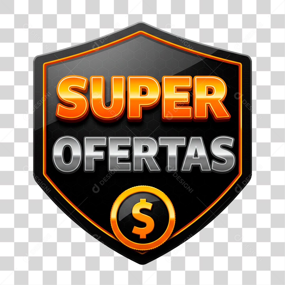 Selo 3D Super Ofertas PNG Transparente