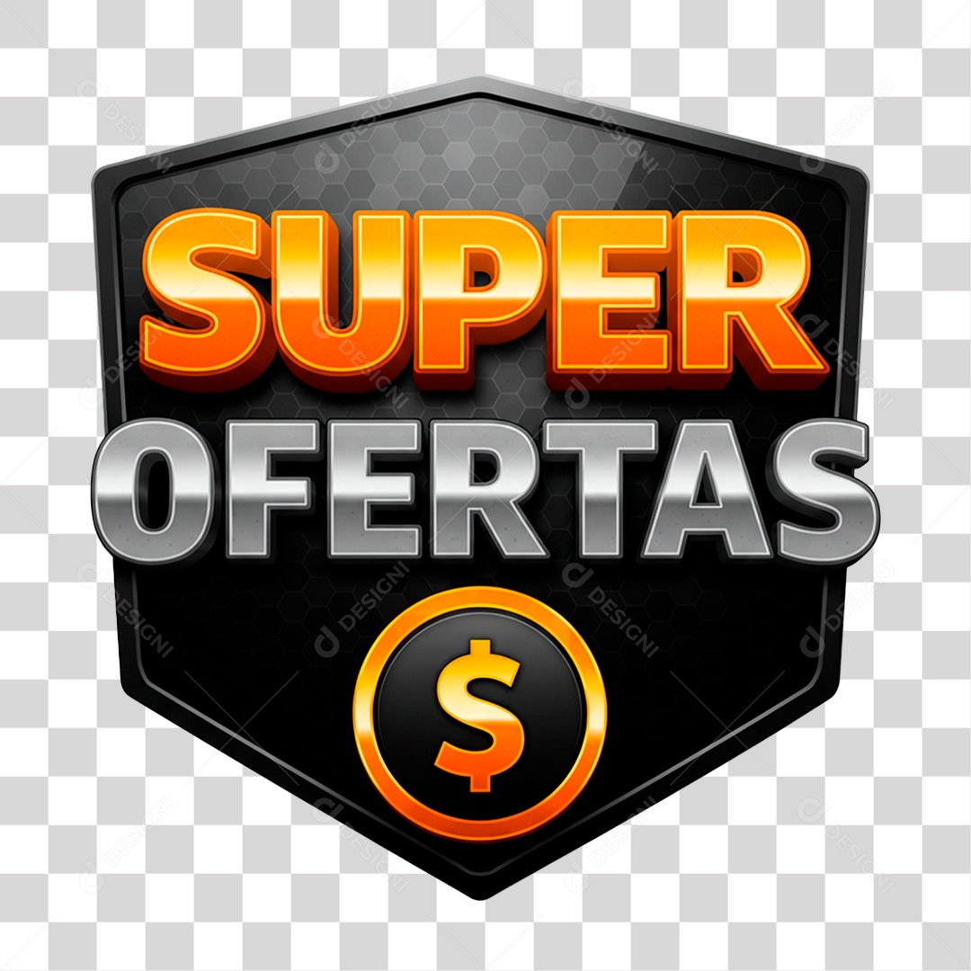 Selo 3D Super Ofertas PNG Transparente
