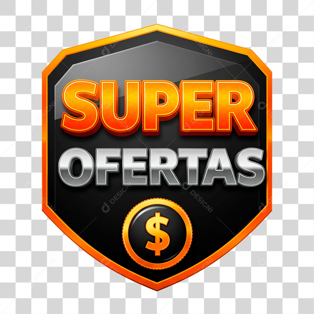 Selo 3D Super Ofertas PNG Transparente