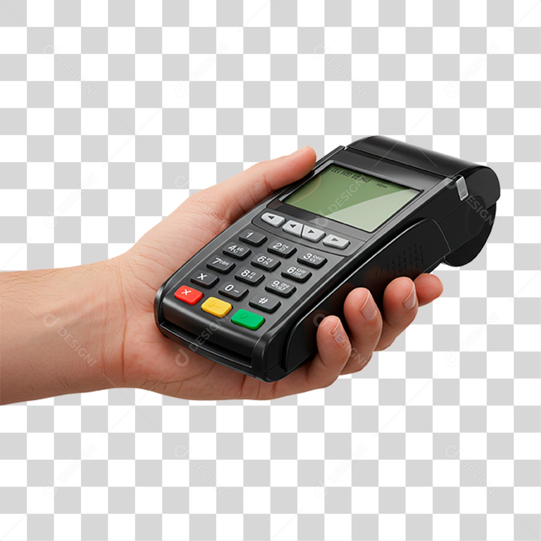 Mão Segurando Máquina de Cartão PNG Transparente