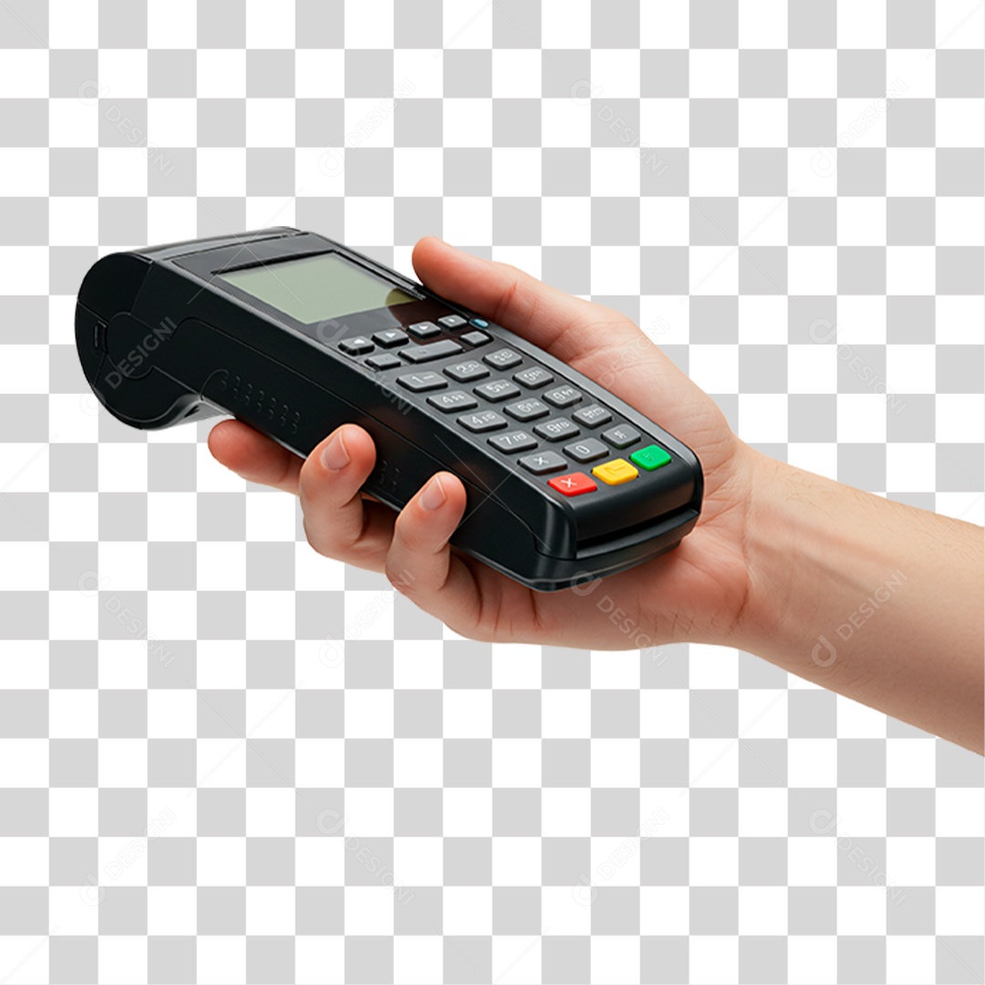 Mão Segurando Máquina de Cartão PNG Transparente