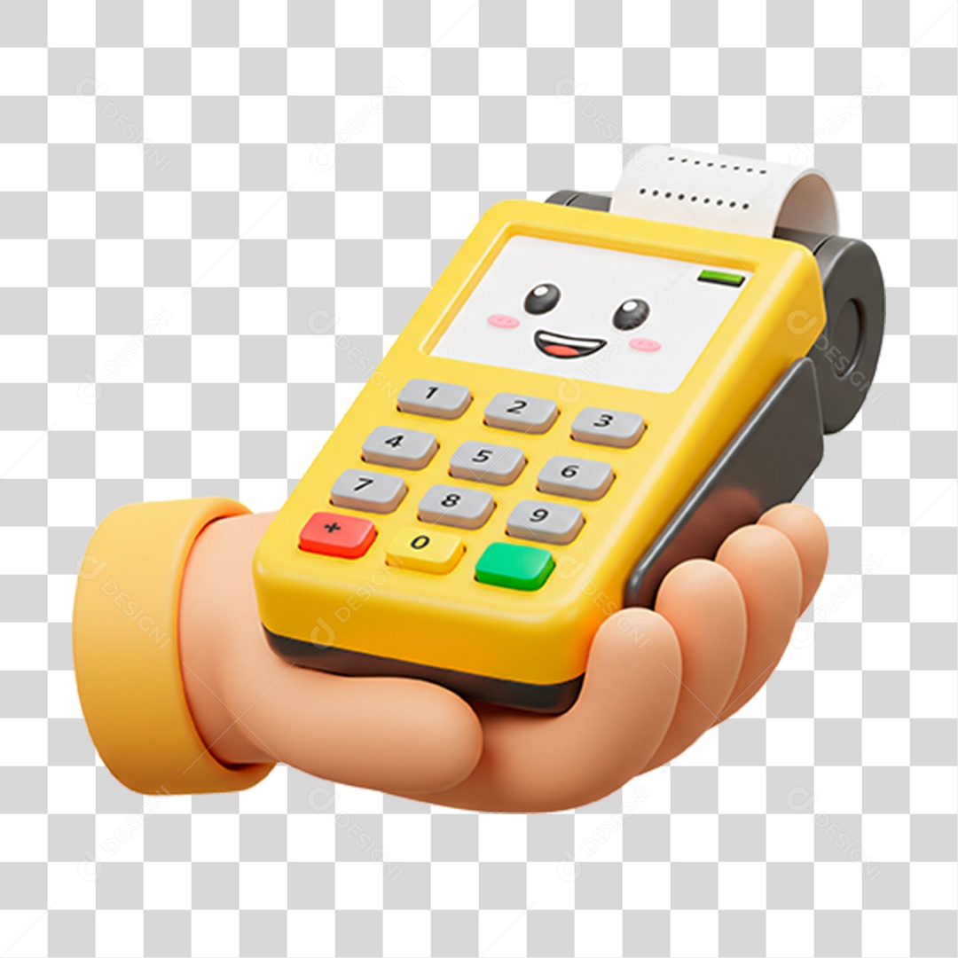 Mão Segurando Máquina de Cartão PNG Transparente