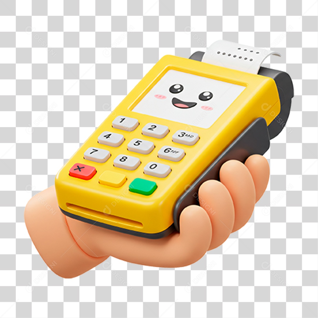 Mão Segurando Máquina de Cartão PNG Transparente