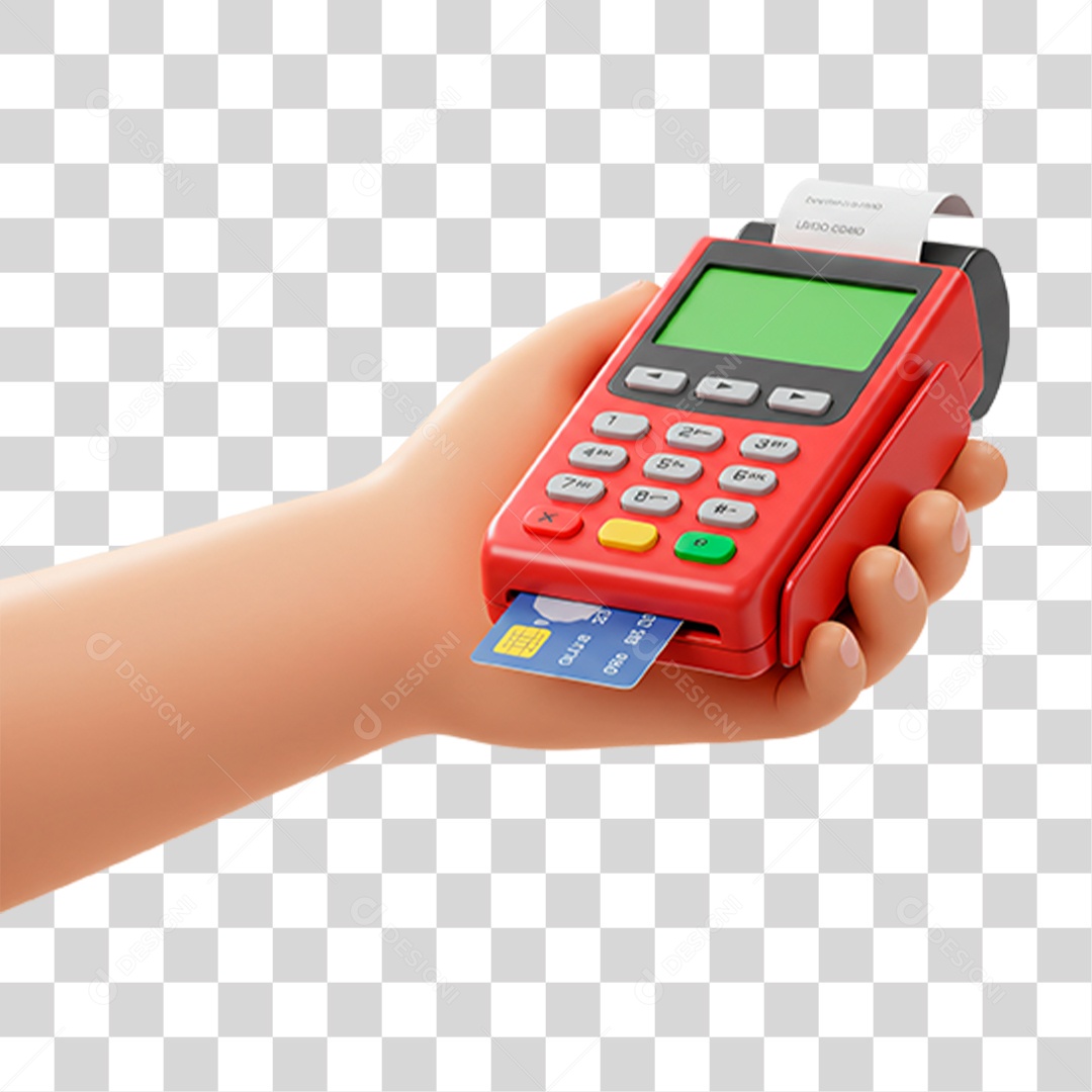 Mão Segurando Máquina de Cartão PNG Transparente