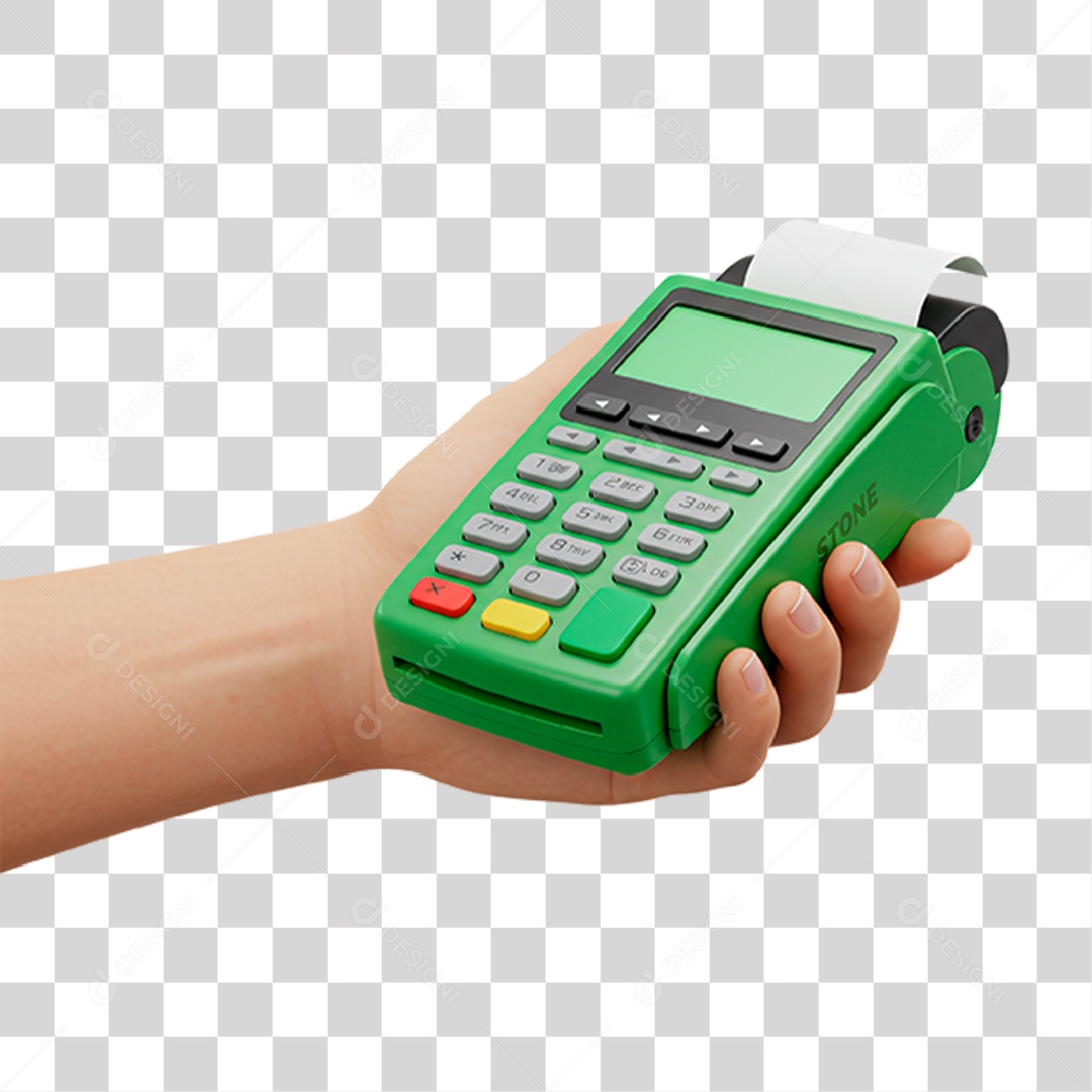 Mão Segurando Máquina de Cartão PNG Transparente