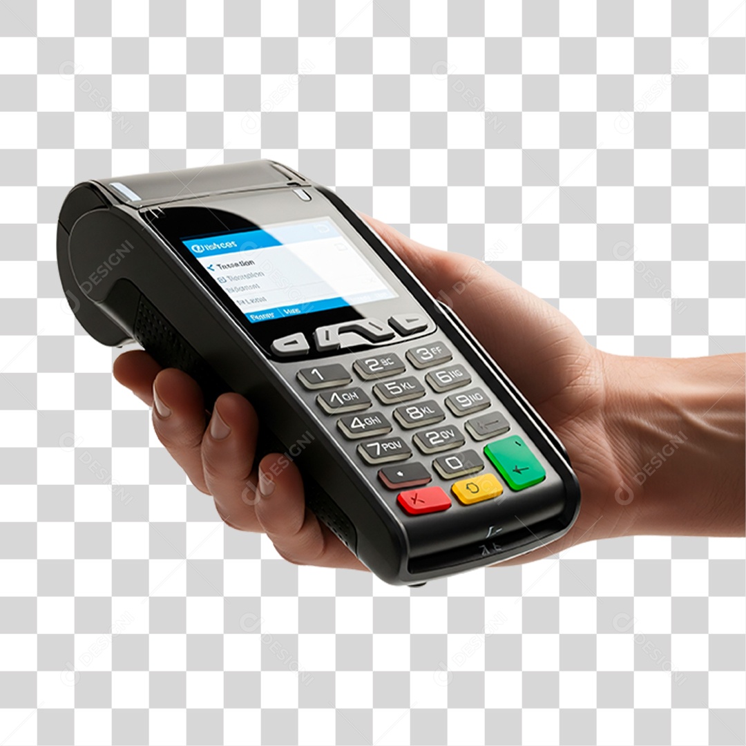 Mão Segurando Máquina de Cartão PNG Transparente