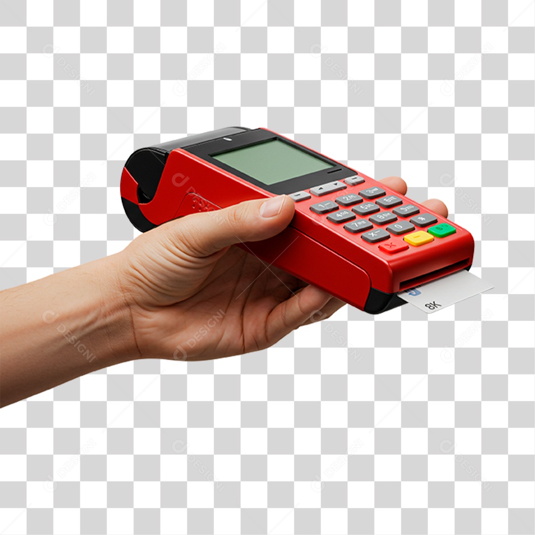 Mão Segurando Máquina de Cartão PNG Transparente