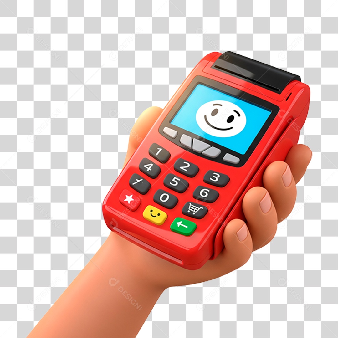 Mão Segurando Máquina de Cartão PNG Transparente