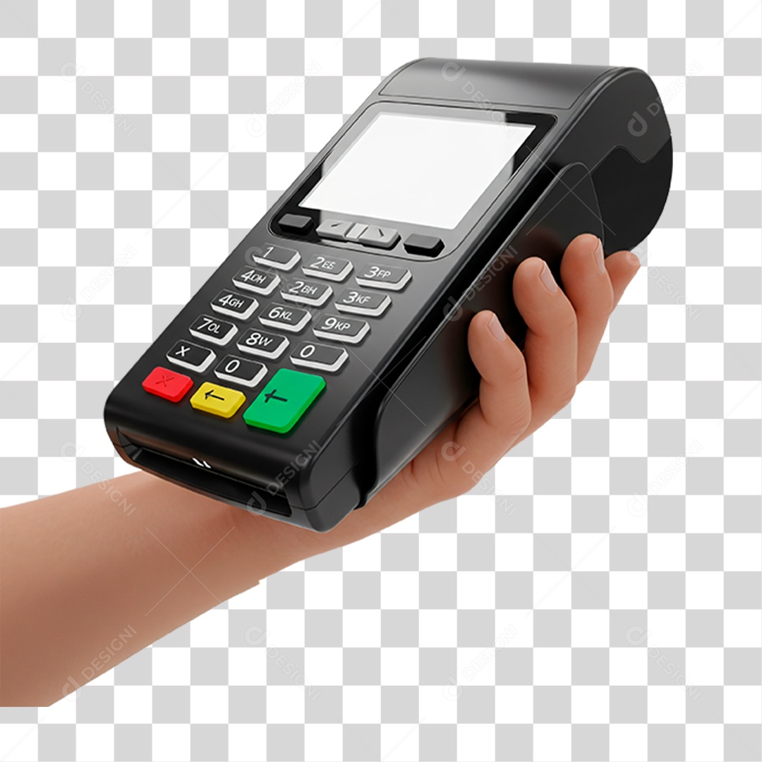 Mão Segurando Máquina de Cartão PNG Transparente