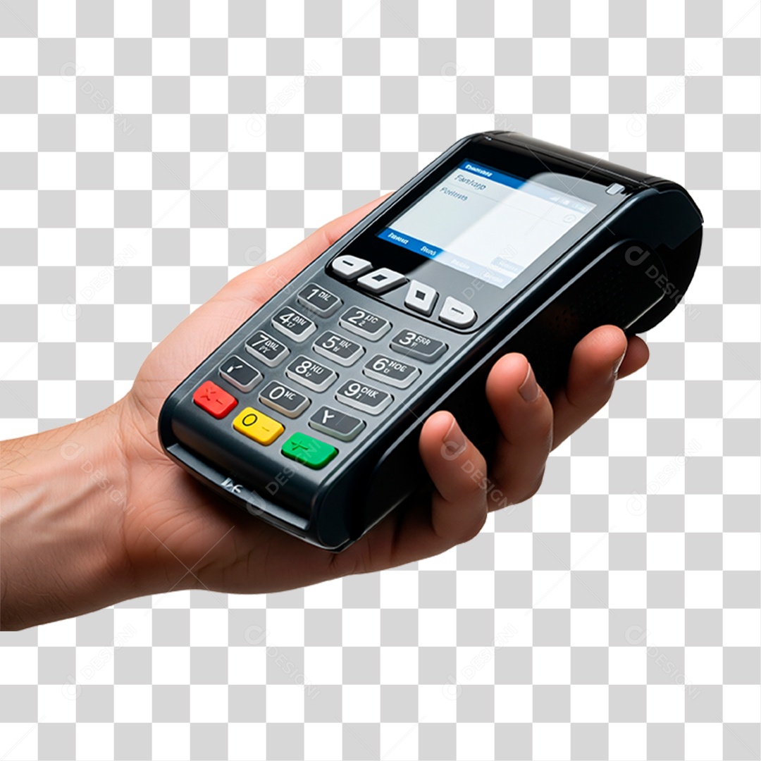 Mão Segurando Máquina de Cartão PNG Transparente