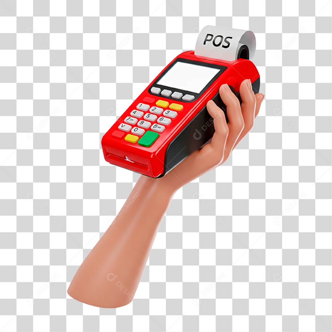 Mão Segurando Máquina de Cartão PNG Transparente