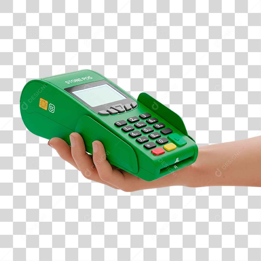 Mão Segurando Máquina de Cartão PNG Transparente