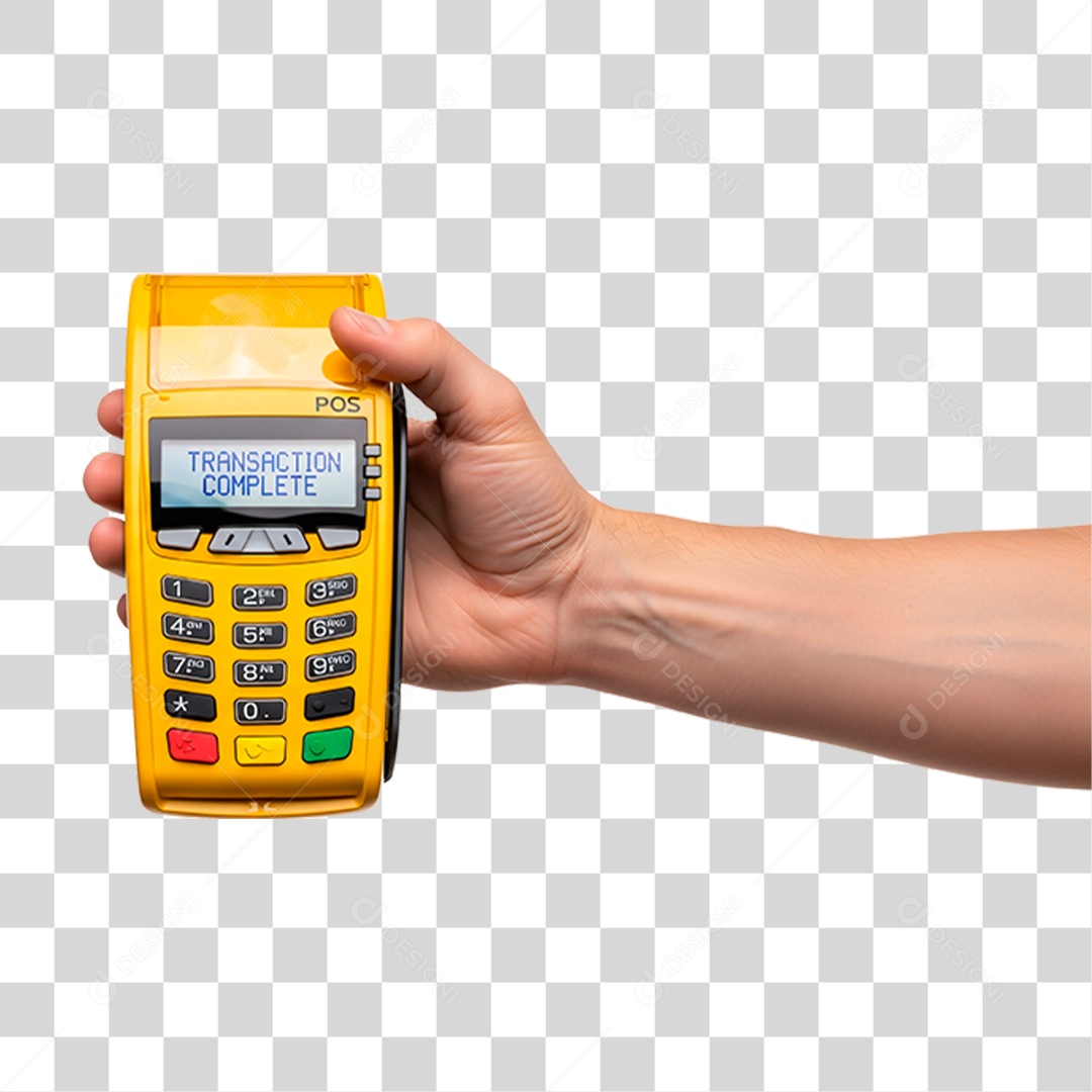 Mão Segurando Máquina de Cartão PNG Transparente