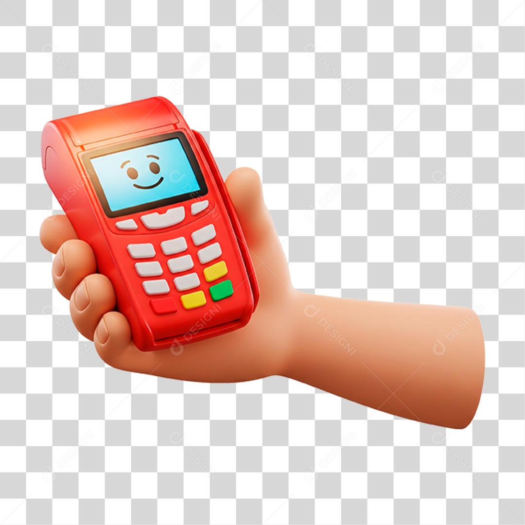 Mão Segurando Máquina de Cartão PNG Transparente