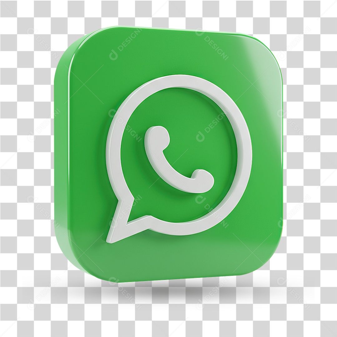 Ícone 3D Símbolo do WhatsApp PNG Transparente