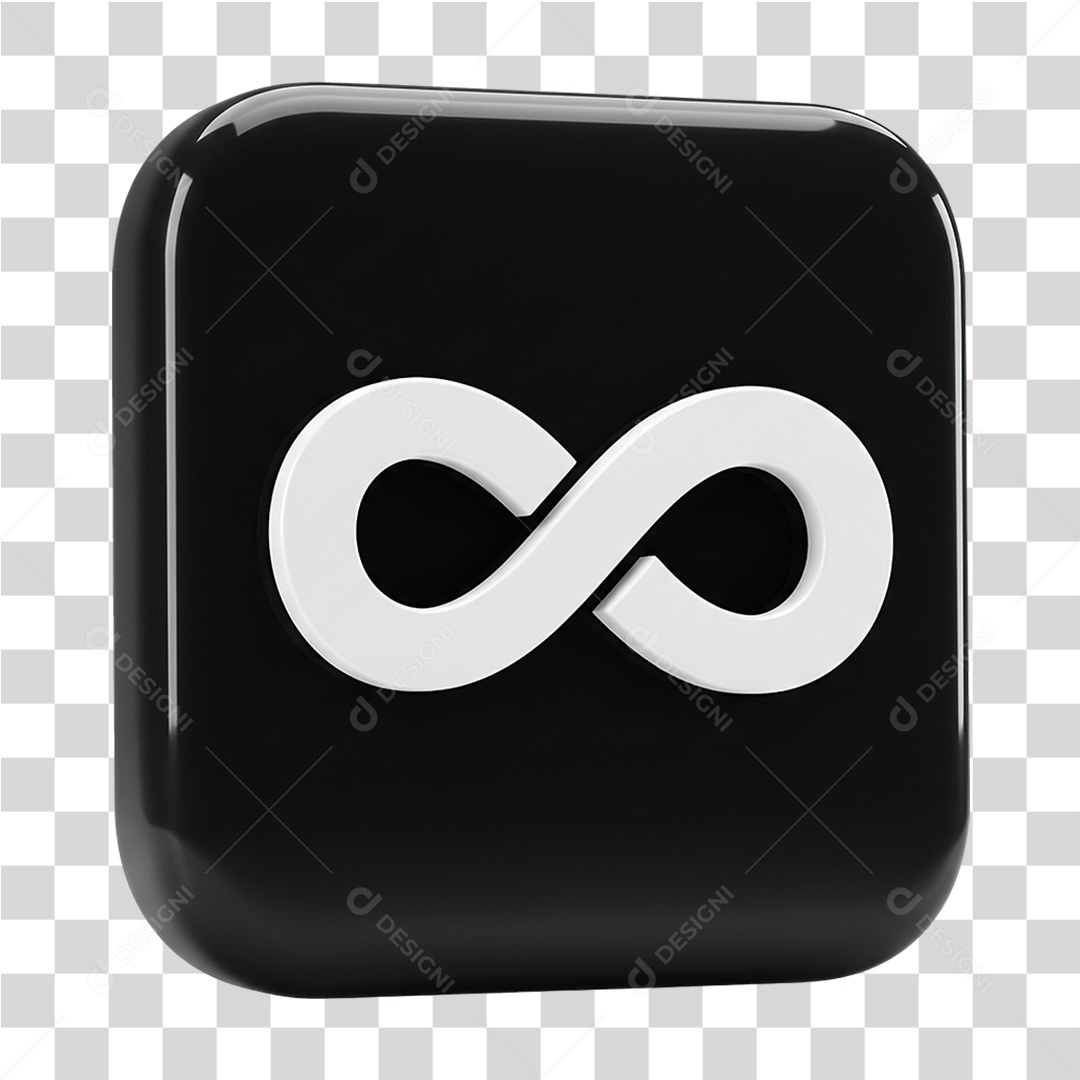 Ícone 3D Símbolo Infinito PNG Transparente