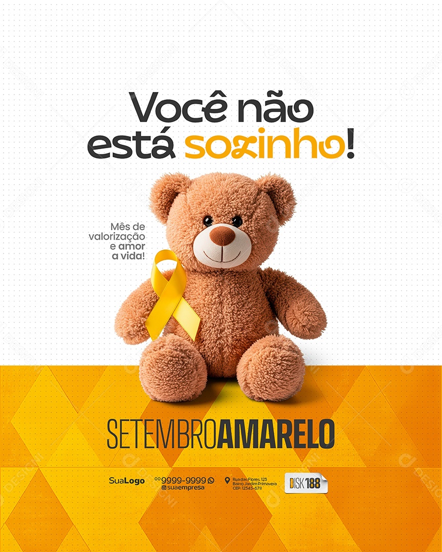 Setembro Amarelo Você Não Está Sozinho Social Media PSD Editável