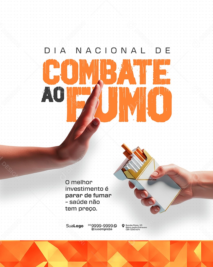 Dia Nacional de Combate ao Fumo 29 de Agosto Social Media PSD Editável