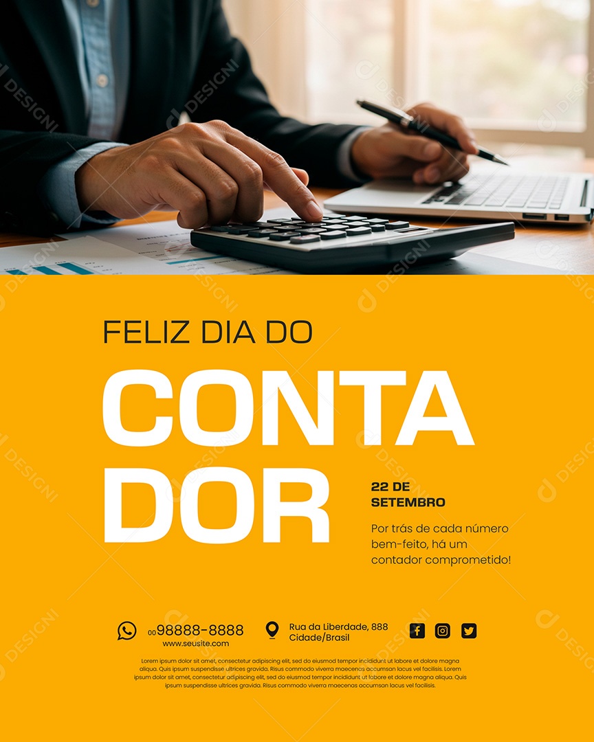 Feliz Dia do Contador 22 de Setembro Social Media PSD Editável