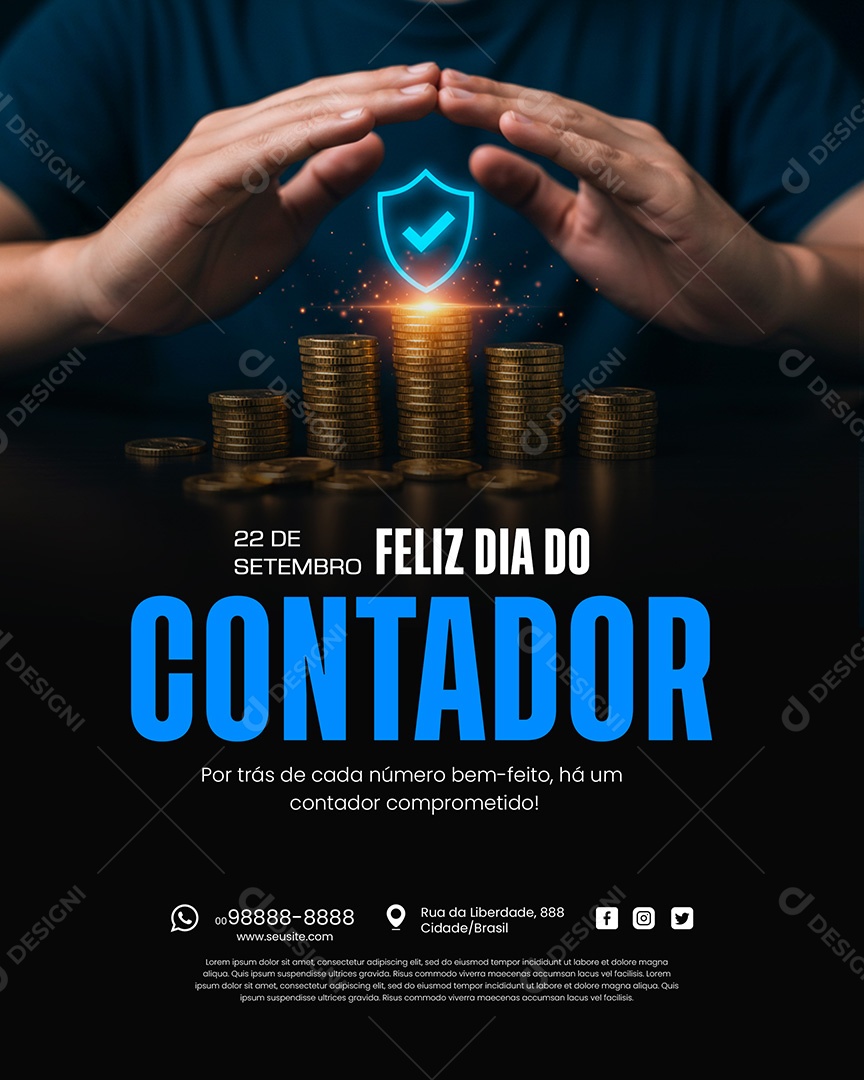 Feliz Dia do Contador 22 de Setembro Social Media PSD Editável