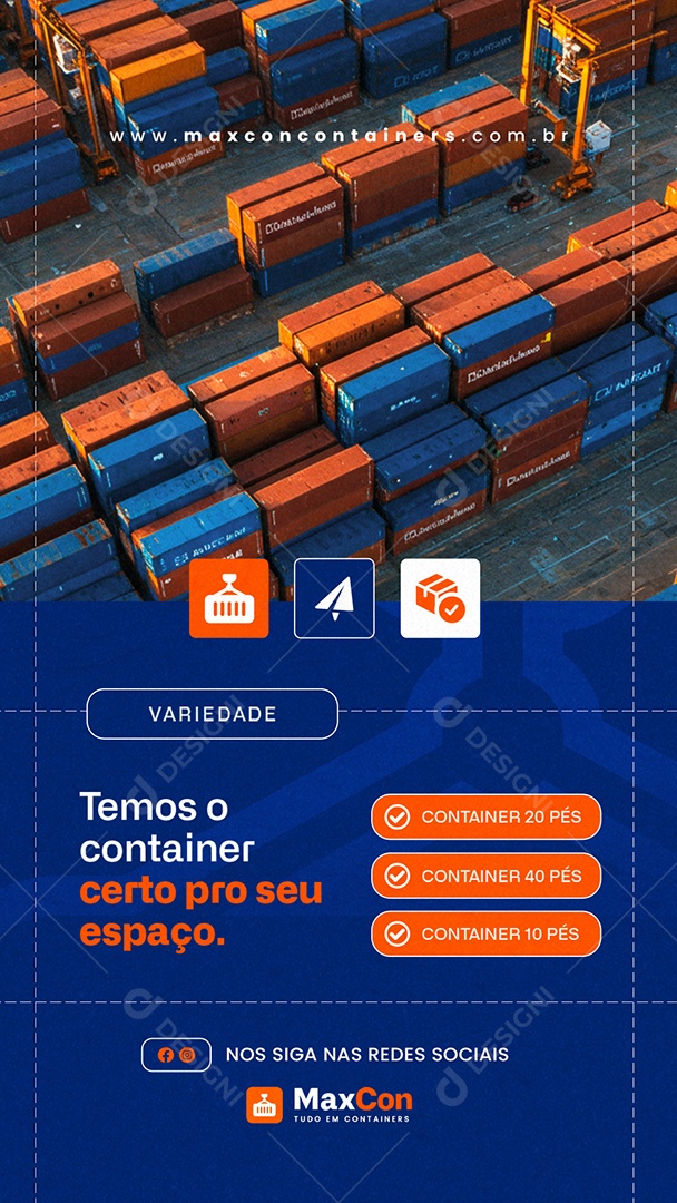 Story Containers Variedade Temos o Container Certo Pro Seu Espaço Social Media PSD Editável