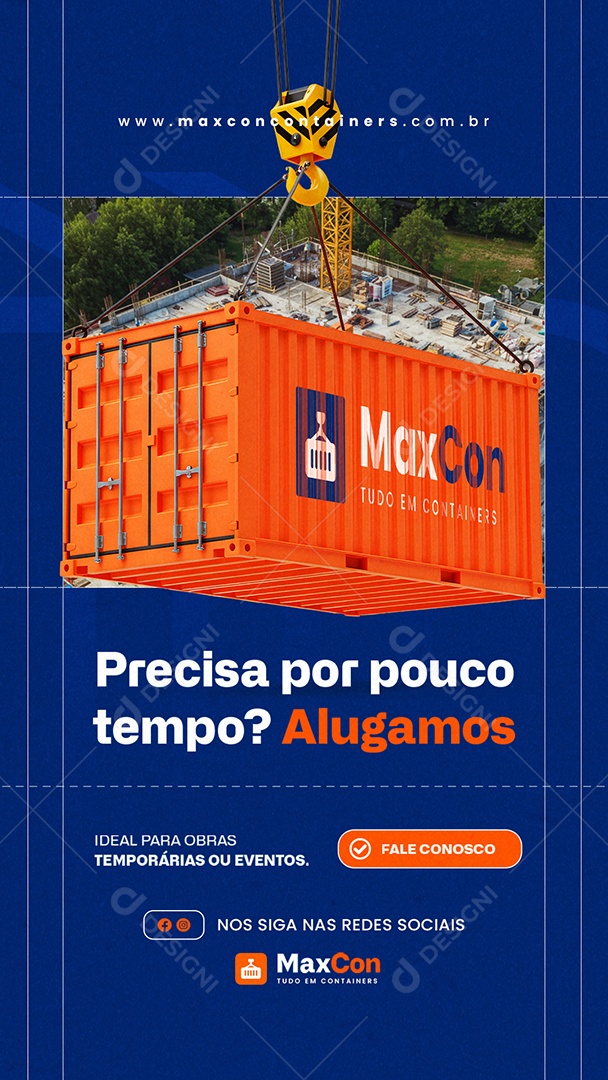 Story Containers Precisa por Pouco Tempo Alugamos Social Media PSD Editável