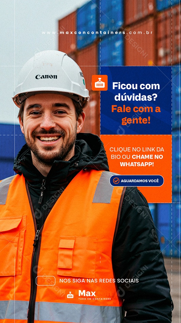 Story Containers Ficou com Dúvidas Fale com a Gente Social Media PSD Editável