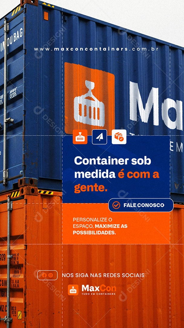 Story Container Sob Medida é Com a Gente Social Media PSD Editável