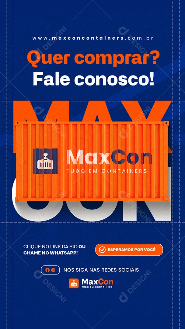 Story Containers Quer Comprar Fale Conosco Social Media PSD Editável