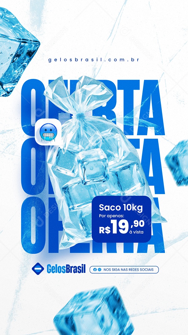 Story Loja de Gelo Oferta Saco Social Media PSD Editável
