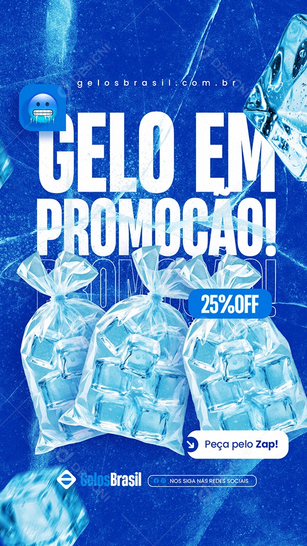 Story Loja de Gelo Gelo em Promoção Social Media PSD Editável