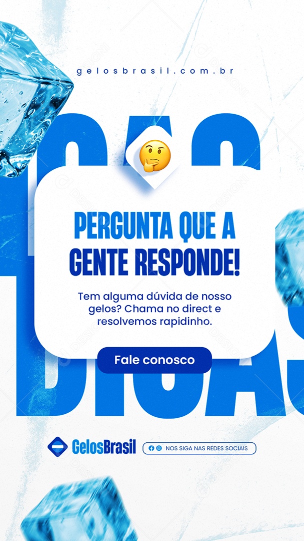Story Loja de Gelo Pergunta Que a Gente Responde Social Media PSD Editável