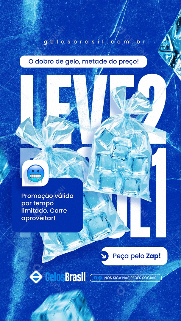 Story Loja de Gelo Leve Dois Pague Um Social Media PSD Editável