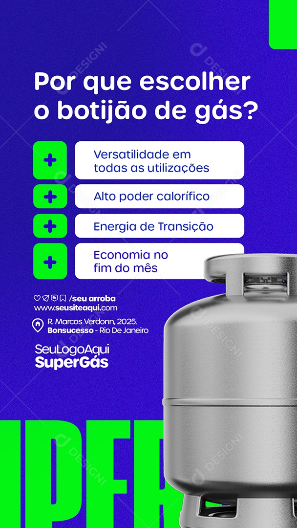 Story Distribuidor de Gás Por Que Escolher o Botijão de Gás Social Media PSD Editável