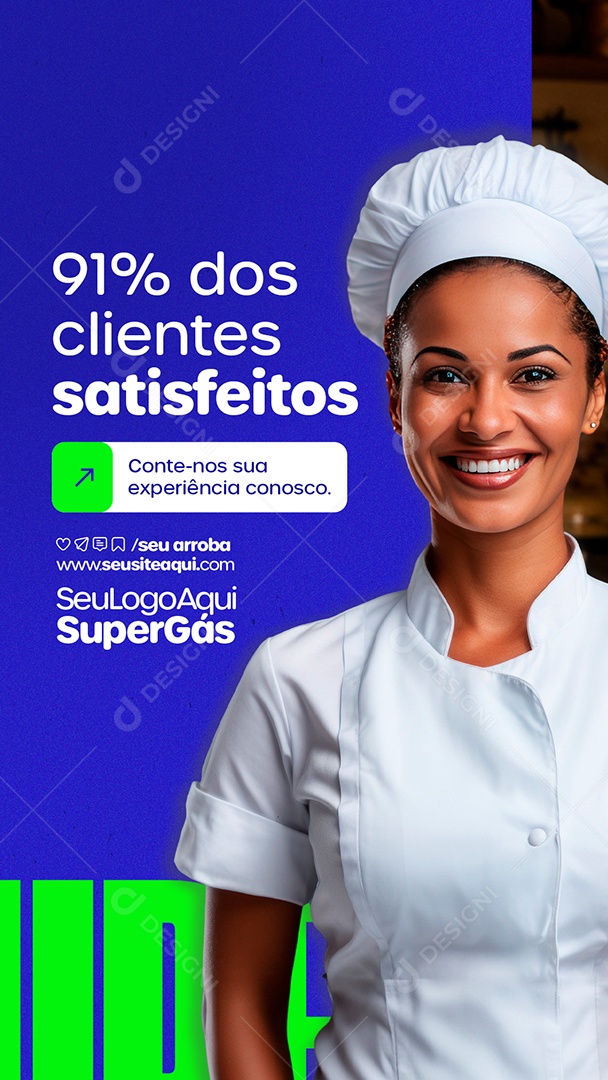 Story Distribuidor de Gás Noventa e Um dos Clientes Satifeitos Social Media PSD Editável