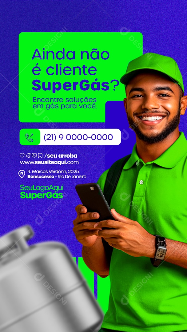 Story Distribuidor de Gás Ainda Não é Cliente Super Gás Social Media PSD Editável