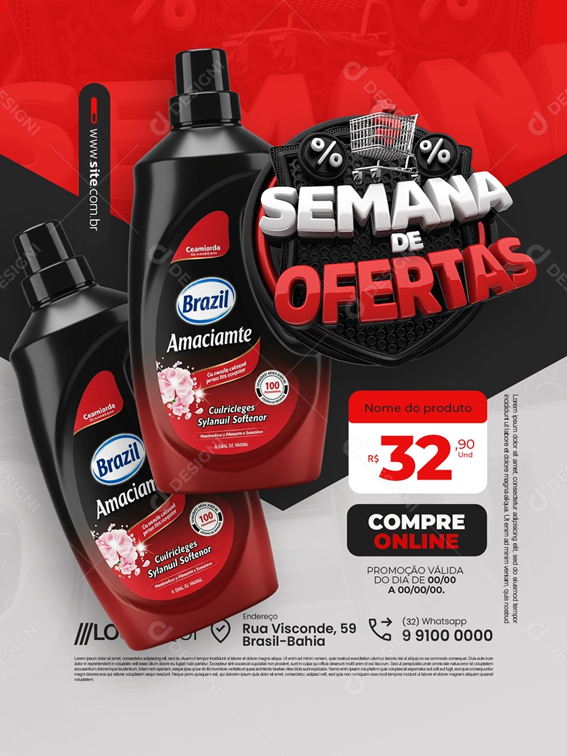 Supermercado Semana de Ofertas Compre Online Social Media PSD Editável