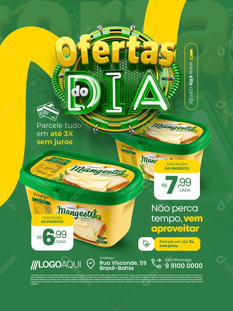 Supermercado Ofertas do Dia Margarina Não Perca Tempo Social Media PSD Editável