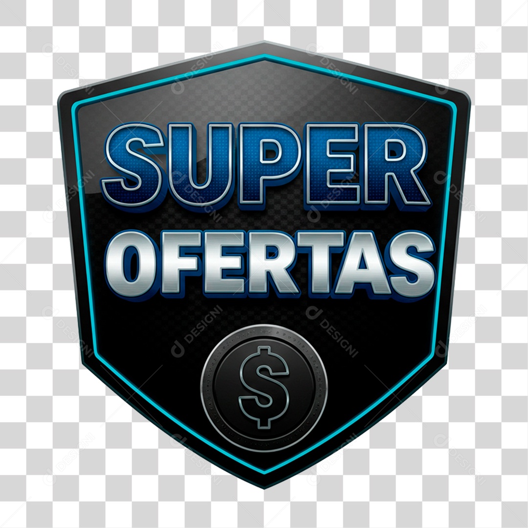 Selo 3D Super Ofertas PNG Transparente