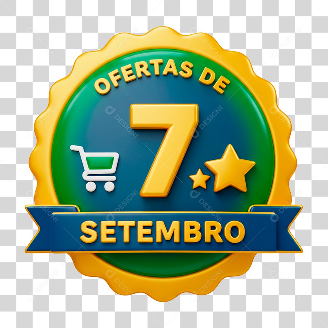 Selo 3D Ofertas de 7 Setembro PNG Transparente