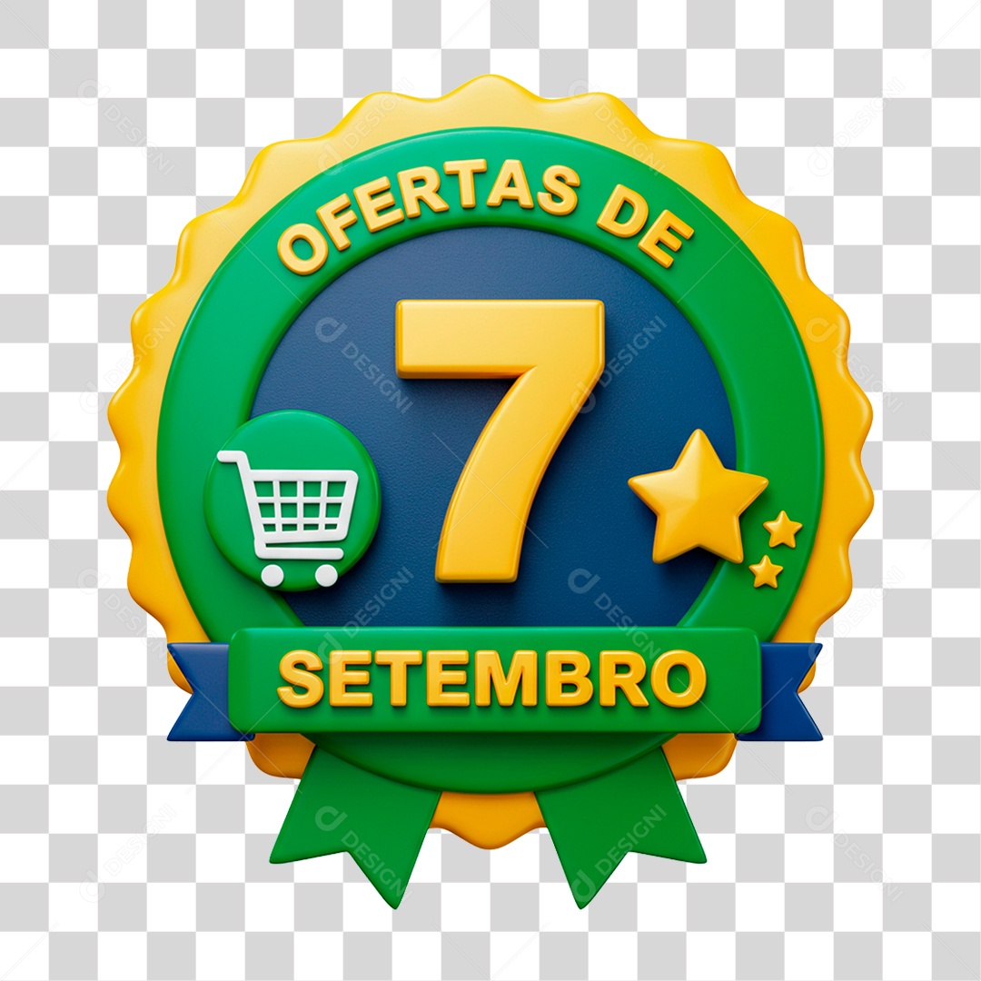 Selo 3D Ofertas de 7 Setembro PNG Transparente